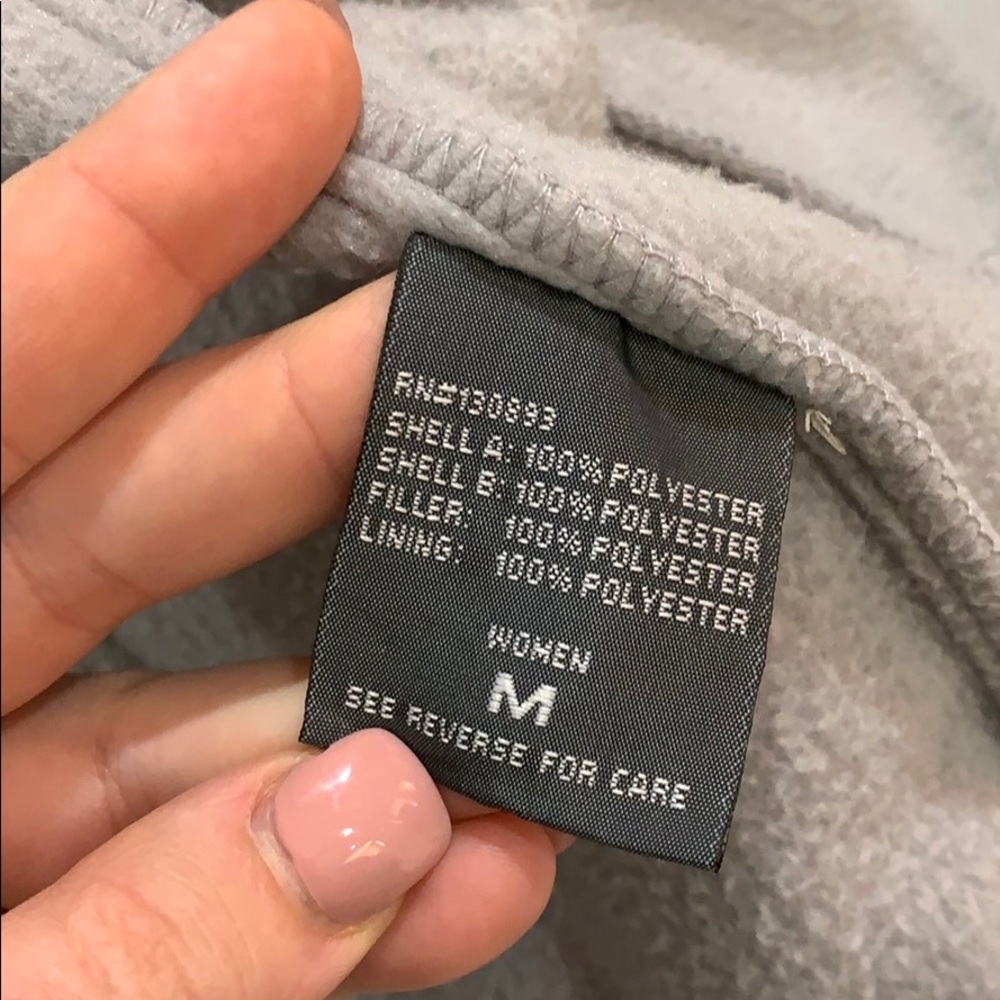 New Balance Gray Puffer Fleece Zip Up Jacket - Picture 3 of 5